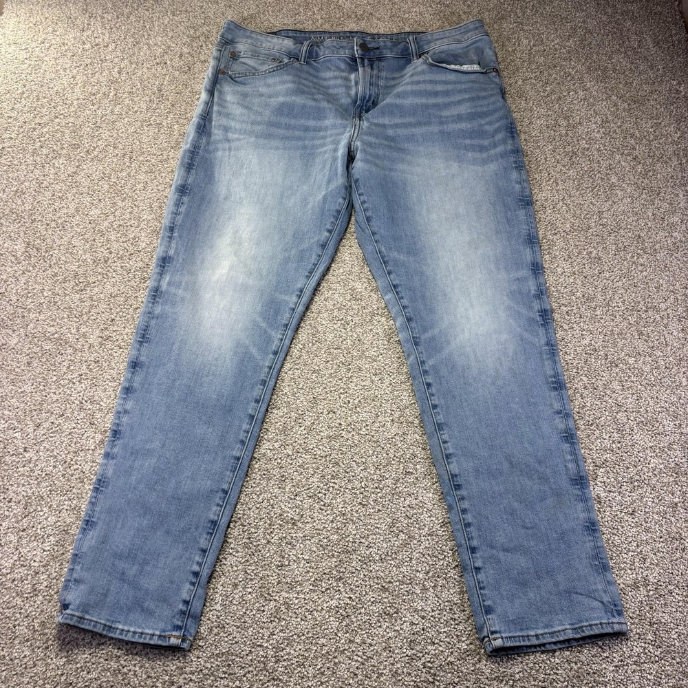 American Eagle Airflex+ Jeans Mens 36x32 Blue Light Wash Athletic Straight Denim